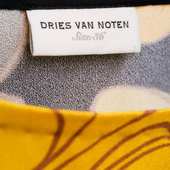 Dries Van Noten Black and Yellow Floral Blouse - Picture 4 of 9